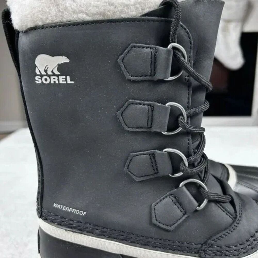 SOREL Women's Caribou Waterproof Insulated Winter Snow Boots Black Stone 8-9 - Picture 5 of 8